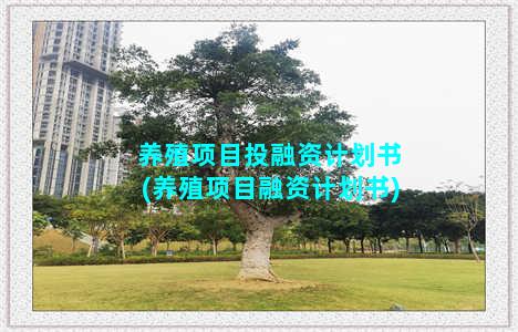 养殖项目投融资计划书(养殖项目融资计划书)